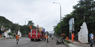Tim Gugus Tugas Semprot Disinfektan Puluhan Titik di Kota Serang