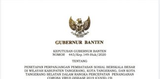 PSBB Tangerang Raya Diperpanjang Hingga 17 Mei 2020