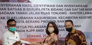 Hasil Identifikasi dan Inventarisasi Pengadaan Tanah Jalan Ruas Tonjong – Banten Lama Diserahkan