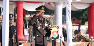 Irjen Rudy Pimpin Upacara HUT Bhayangkara Polda Banten