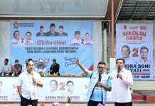 Andra Soni Kampanye Sekolah Gratis Bareng Maesyal dan Komedian Azis Gagap