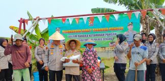 Lagi, Kapolres Serang Beri Bantuan Benih, Pupuk dan Pestisida Bagi Petani di Ciruas