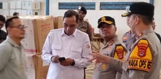 Kapolres Serang Cek Gudang Logistik KPU di Ciruas