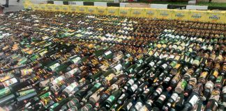 Ribuan Botol Miras Hasil Operasi Pekat Polda Banten Dimusnahkan