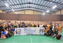 HUT Ke-130 BRI Cilegon Gelar Lomba Bulutangkis BRILlian