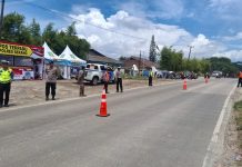 Polres Serang Laksanakan Penyekatan Truk Tambang dari Rangkasbitung