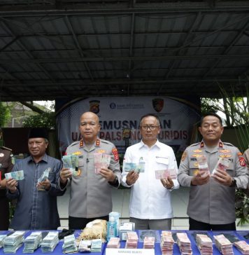 Polda Banten Musnahkan 8.527 Lembar Uang Palsu