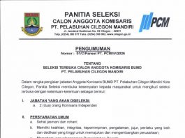 Pengumuman Seleksi Terbuka Calon Anggota Komisaris BUMD PT Pelabuhan Cilegon Mandiri
