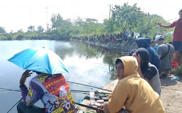 Ratusan Pemancing Padati Danau Puspemkab Ikut Jumat Ceria Bersama Polres Seorang yang