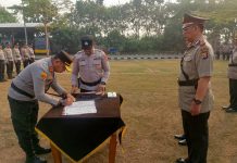 Kapolres Serang Pimpin Sertijab PJU dan Kapolsek di Mapolres Serang