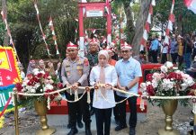 Bersama Bupati, Kapolres Serang Resmikan Jembatan Merah Putih di Desa Pasir Buyut Kecamatan Jawilan