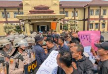 Polres Serang Gelar Simulasi Pengamanan Unjuk Rasa